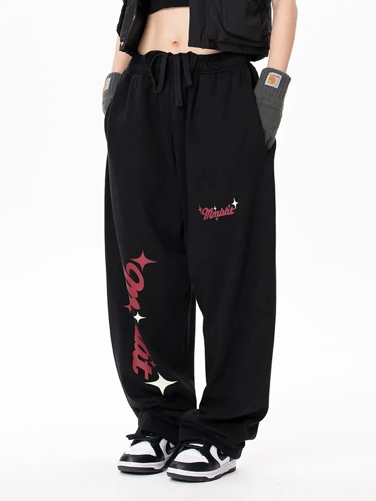 Hip Hop Letter Sports Harajuku Kpop Sweatpants Jogging Grunge Wide Leg Pant Main image