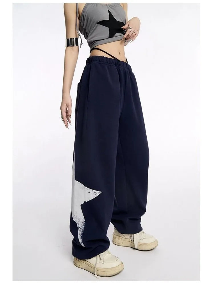 Star Sweatpants Women Kpop Oversized Jogging Harajuku Wide Leg Pant Main image