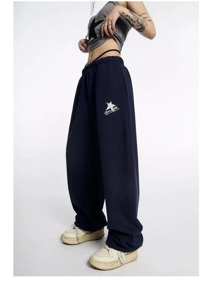 Star Sweatpants Women Kpop Oversized Jogging Harajuku Wide Leg Pant