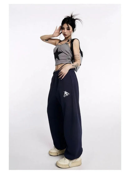 Star Sweatpants Women Kpop Oversized Jogging Harajuku Wide Leg Pant