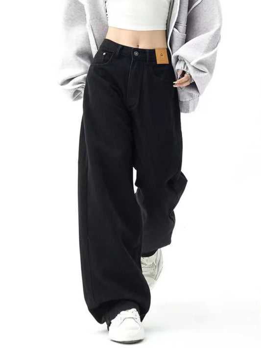 Black Baggy Oversize Y2K Sweatpants Harajuku Korean Wide Leg Denim Pant