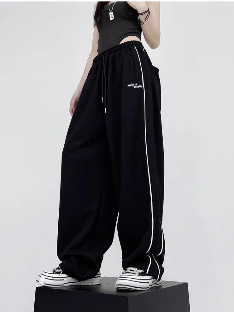 Black Baggy Jogging Sweatpants Women Y2K Cyber Punk Oversize Pant Main image