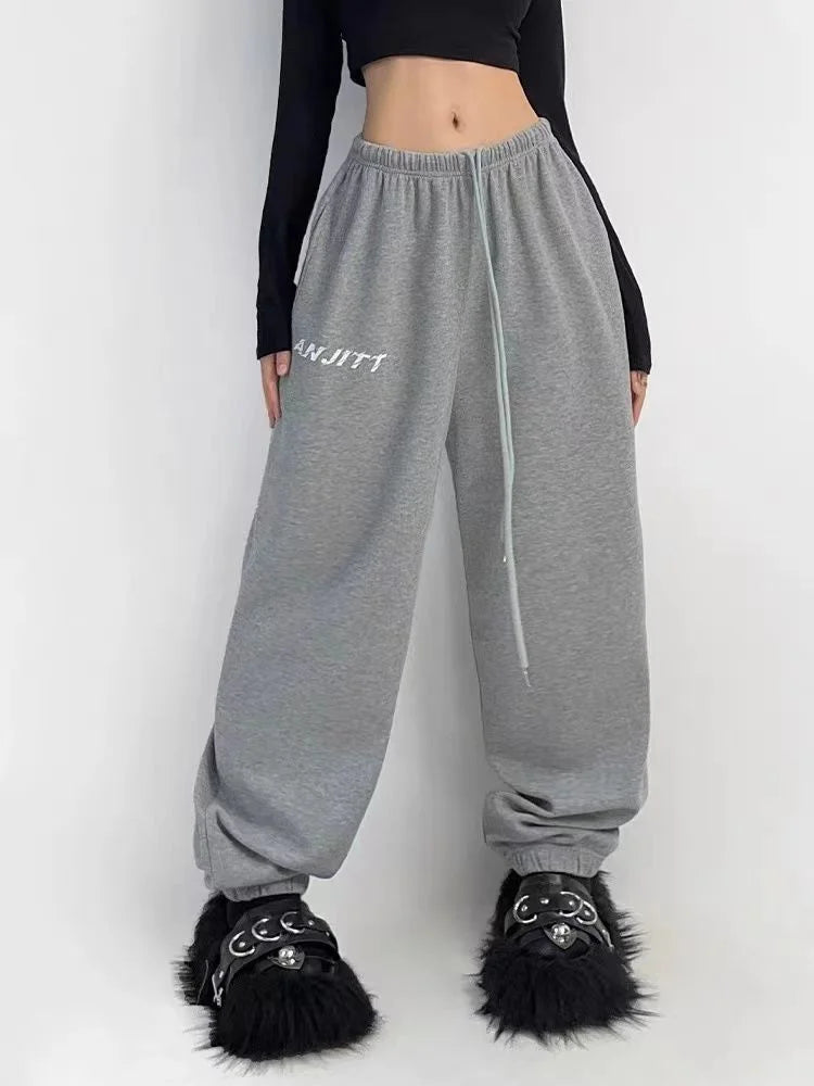 Hippie Gray Jogging Y2K Harajuku Streetwear Oversize Sports Pants Main image