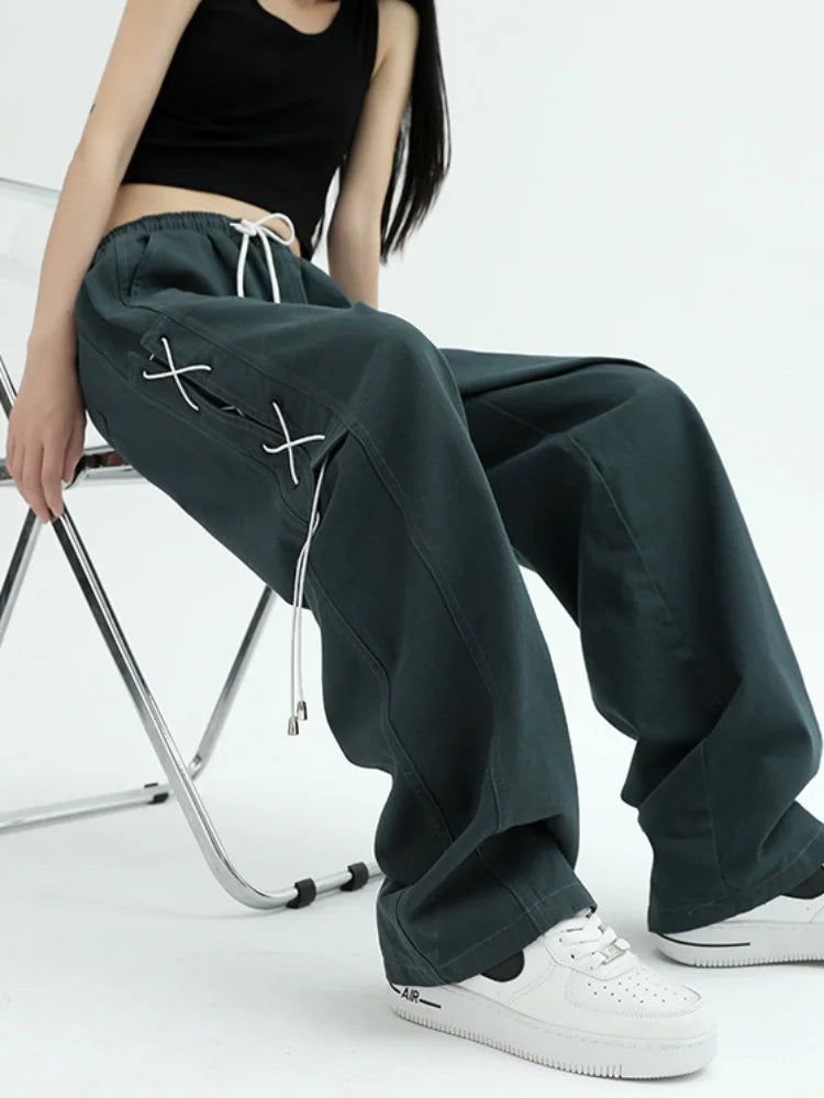 Hippie Harajuku Green Cargo American Vintage Streetwear Oversize Pant Main image