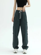 Hippie Harajuku Green Cargo American Vintage Streetwear Oversize Pant