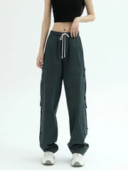 Hippie Harajuku Green Cargo American Vintage Streetwear Oversize Pant