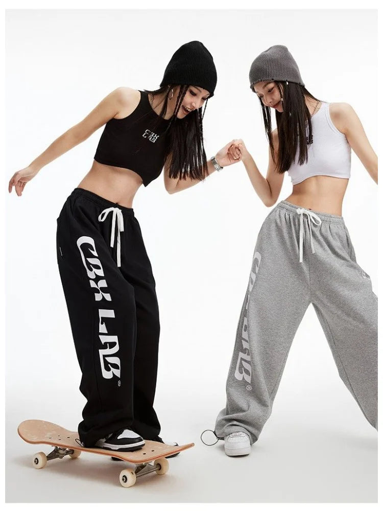 Hippie Gray Baggy Y2K Jogging Sweatpants Korean Oversize Harajuku Kpop Wide Leg Tracksuit Pant Main image
