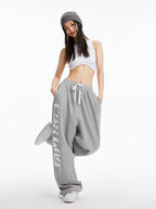 Hippie Gray Baggy Y2K Jogging Sweatpants Korean Oversize Harajuku Kpop Wide Leg Tracksuit Pant
