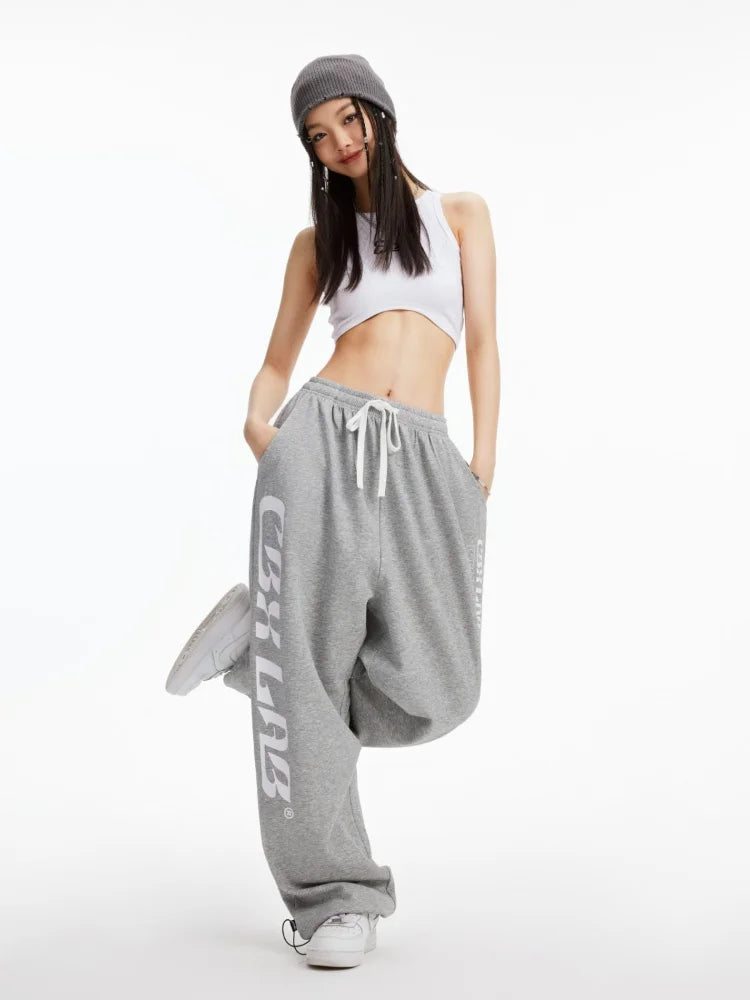 Hippie Gray Baggy Y2K Jogging Sweatpants Korean Oversize Harajuku Kpop Wide Leg Tracksuit Pant