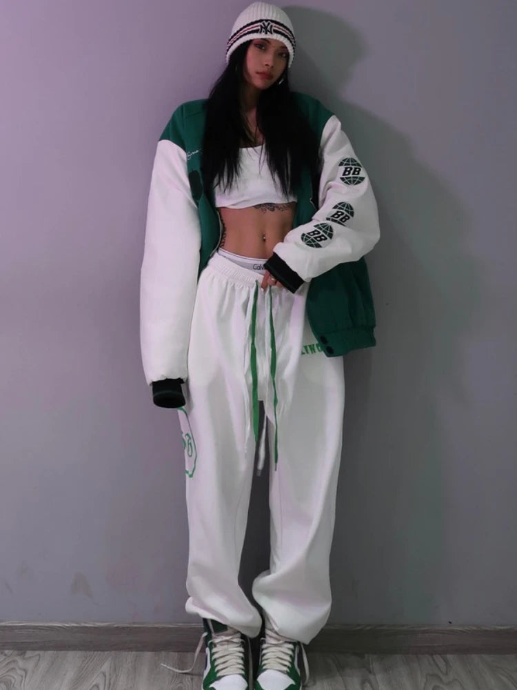 Gray Jogging Sweatpants Women Korean Fashion Oversize Loose Pant Main image