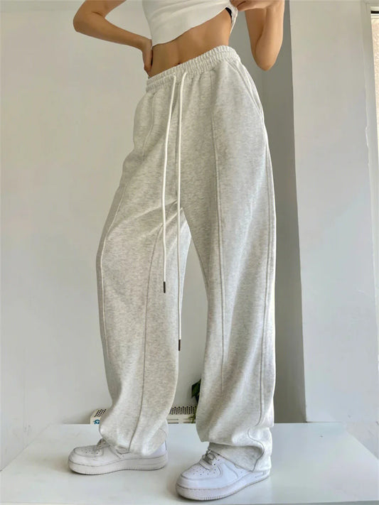 Korean Fashion Joggers Sweatpants Hip Hop Gray Wide Leg Track Pant