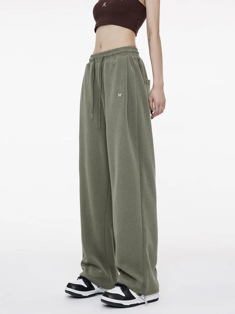 Green Baggy Sweatpants Women Y2K Hippie Print Jogging Sports Pant Main image
