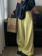 Korean Style Pink Fleece Sweatpants Y2K Vintage Winter Thick Harajuku Warm Pant