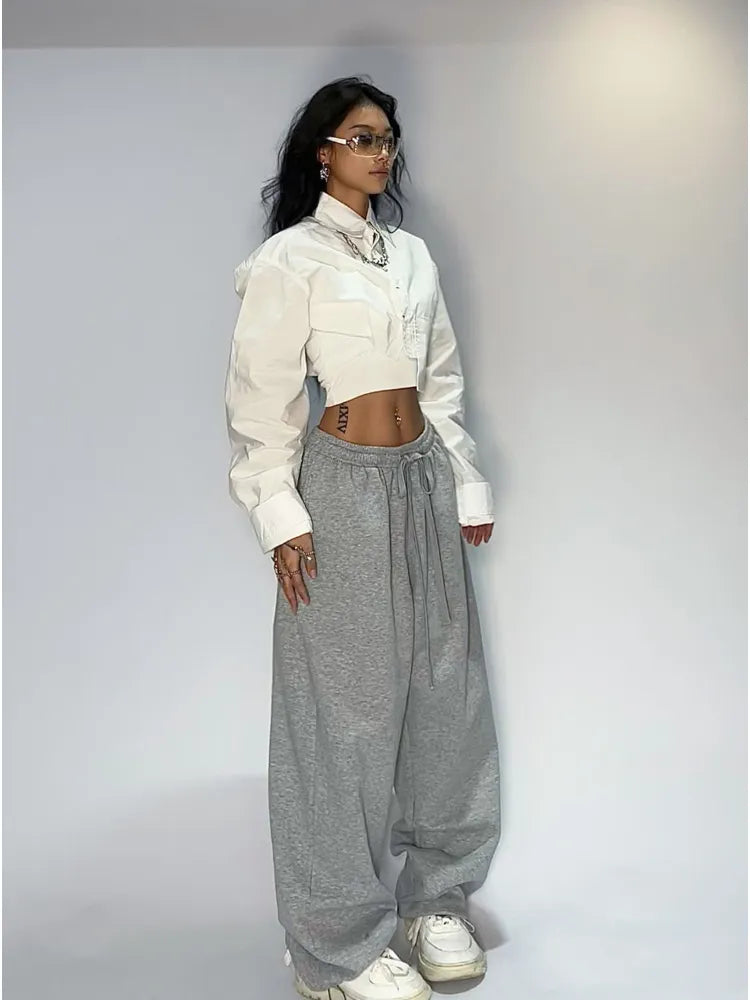 Gray Baggy Jogging Sweatpants Women Hippie Streetwear Korean Pant Main image