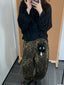 Retro Leopard Baggy Women Vintage Grunge Wide Leg Denim Pant