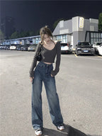 Baggy Women Y2K Streetwear Oversize Distressed Wide Leg Denim Pant
