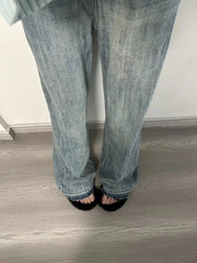 Blue Distressed Y2K Denim Women Harajuku Oversize Retro Loose Pant