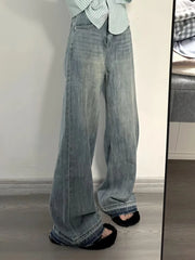 Blue Distressed Y2K Denim Women Harajuku Oversize Retro Loose Pant