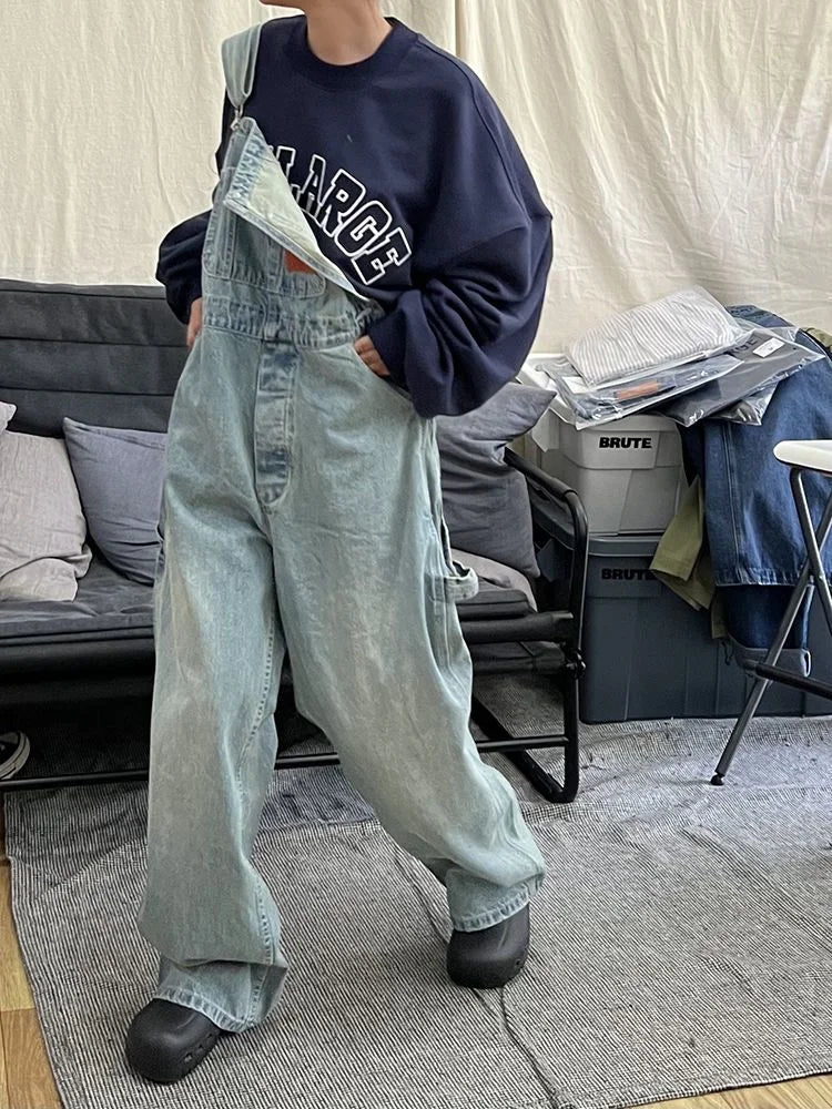 Vintage Kpop Baggy Hippie Denim Overalls Harajuku Korean Streetwear Oversize Cargo Pant Main image
