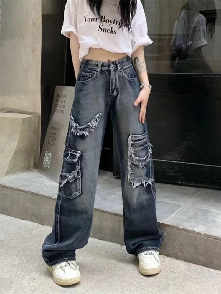 Vintage Streetwear Baggy Cargo Hippie Grunge Distressed Oversized Korean Pant Main image