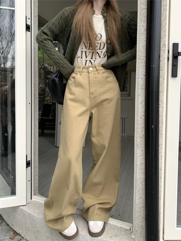 Khaki Oversize Y2K Cargo Harajuku Baggy Kpop High Waist Slacks Pant Main image