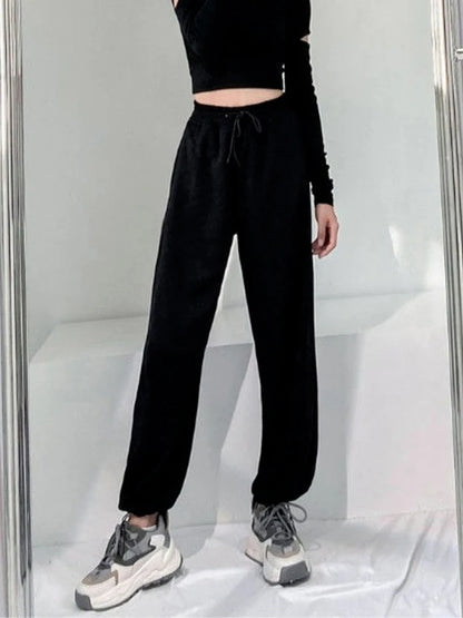 White Oversized Black Wide Leg Korean Pant