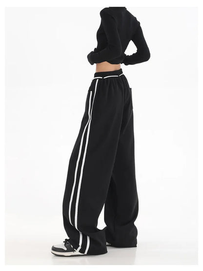 Japanese Black Sweatpants Women Cyber Punk Oversize Wide Jogger Pant