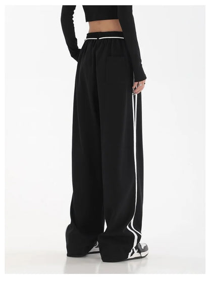 Japanese Black Sweatpants Women Cyber Punk Oversize Wide Jogger Pant