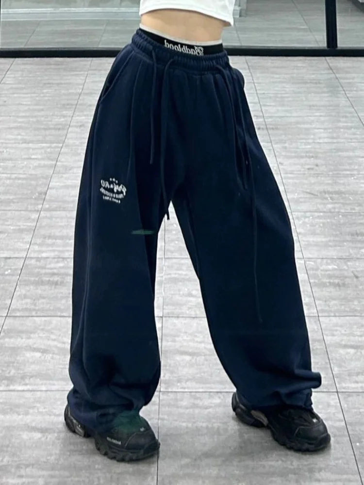 Blue Baggy Jogging Sweatpants Women Kpop Y2K Harajuku Hippie Oversize Wide Leg Pant Main image