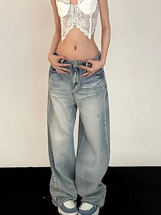 Distressed Baggy Women Vintage 90s Streetwear Oversized Denim Pant