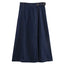 Denim Long Wrap Slit A-Line Style Elegant Holiday Skirt