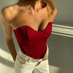 Slim Skinny Corset Cropped Strapless