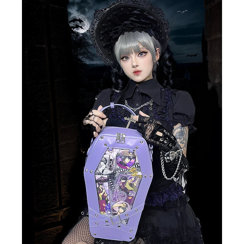 Black Gothic Pentagram Designer Casual Retro Unisex Women Fashion Leather Shoulder Bag Main image