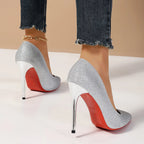 Designer Pointed Toe Red Bottom  Party High Heels High Heel