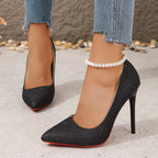 Designer Pointed Toe Red Bottom  Party High Heels High Heel