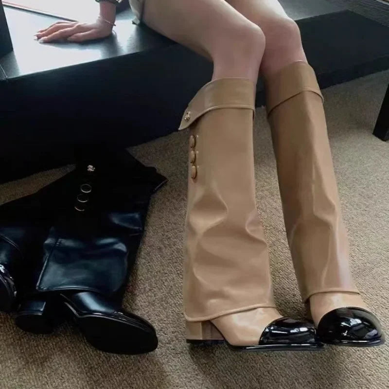 Chic Stylish Comfortable Elegant Trendy Fashion Pointed Toe Knee High Boots Secondary image