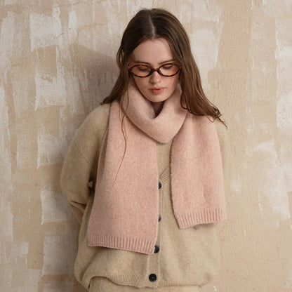 Soft Wool Blend Solid Color Winter Scarf