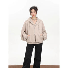 Winter Loose Letter Print Warm Padded Fashion Casual Stylish Hoodie
