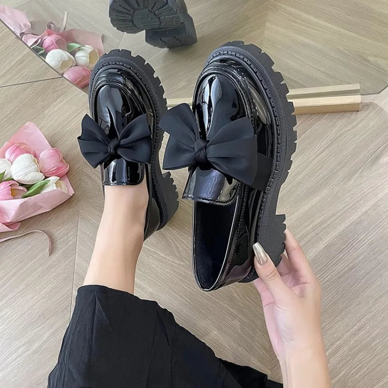Classic Lace Up Punk Gothic Chunky Leather Casual Platform Oxford Loafers Main image