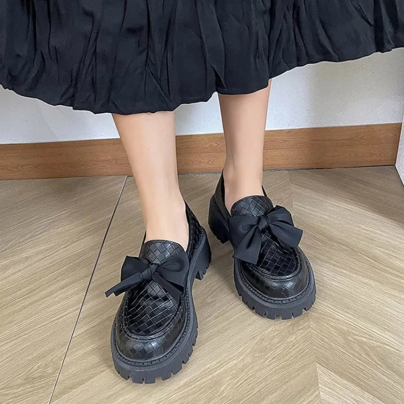 Classic Lace Up Punk Gothic Chunky Leather Casual Platform Oxford Loafers Secondary image