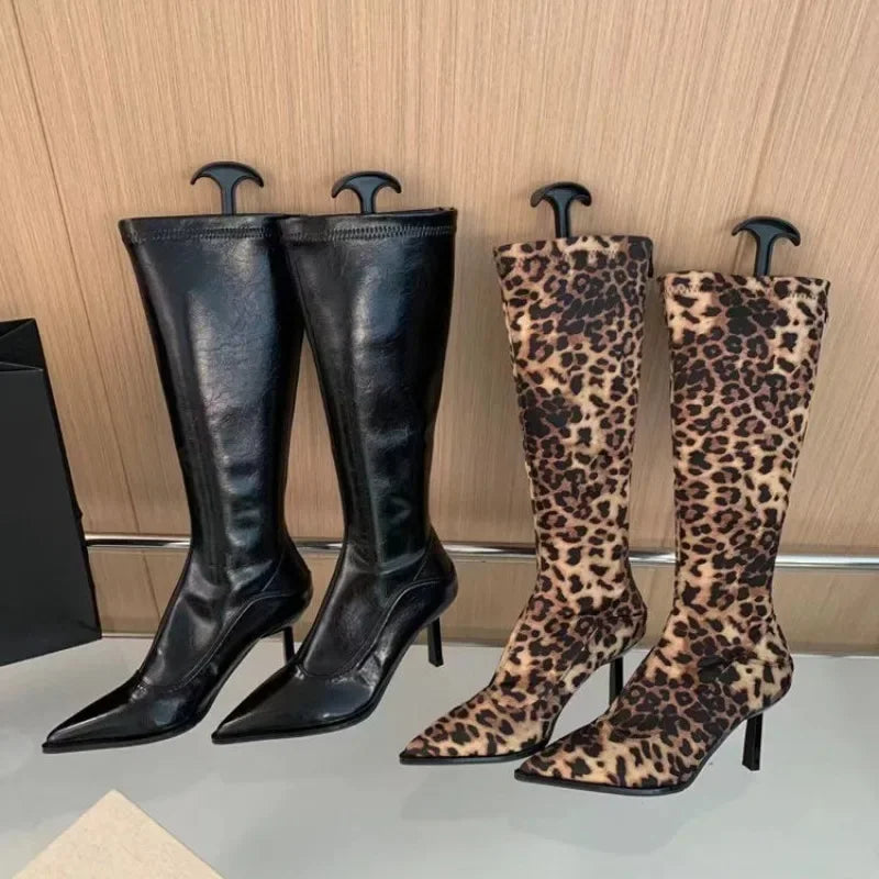 Chic Stylish Trendy Elegant Comfortable Fashionable Pointed Toe Knee High Boots Main image