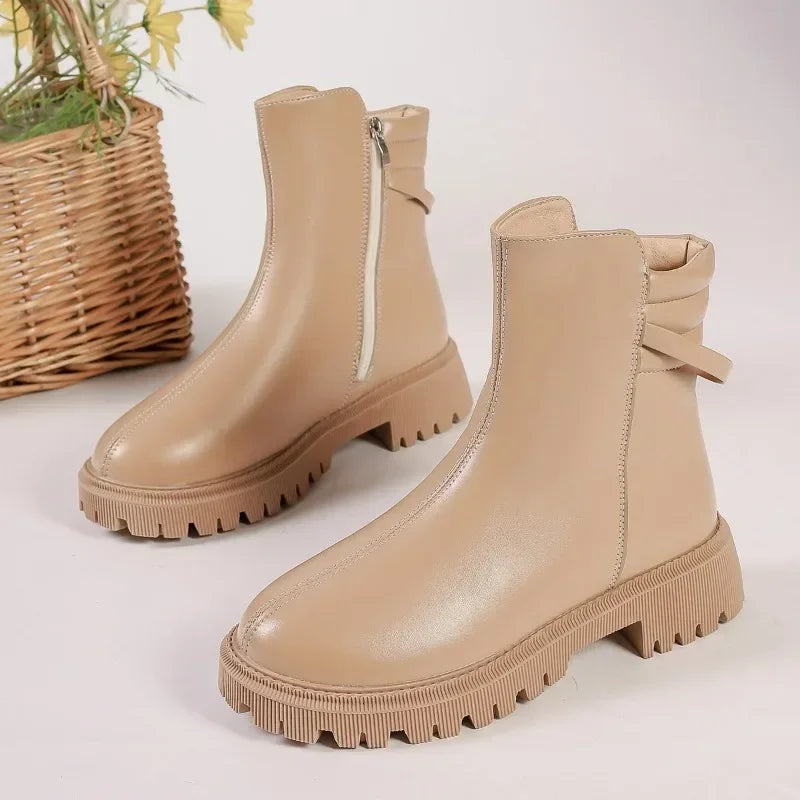 Hot Sale New Fashionable Round Toe Modern High Quality Plus Size Versatile Ankle Boot Main image