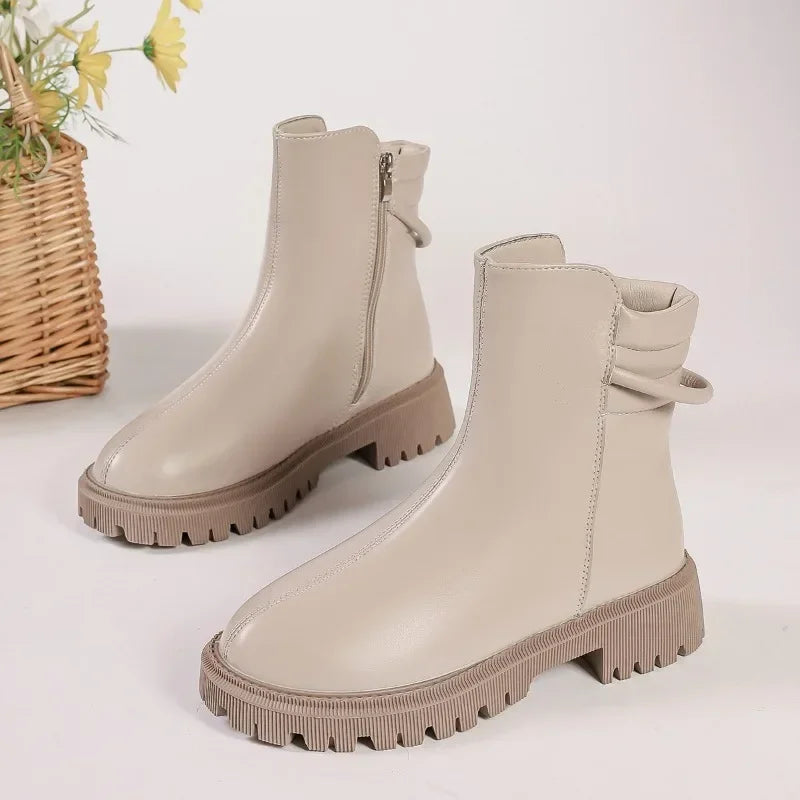Hot Sale New Fashionable Round Toe Modern High Quality Plus Size Versatile Ankle Boot Secondary image