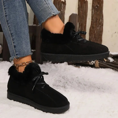 Hot Sale Shoes for Women 2024 New Plush Warm Fashionable Women's Boots Casual Lace-up Winter Cotton Shoes Zapatos De Mujer