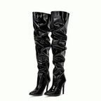 Modern Hot  Autumn Winter Patent Leather Over-the-knee Slim High Heel