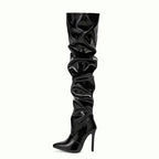 Modern Hot  Autumn Winter Patent Leather Over-the-knee Slim High Heel