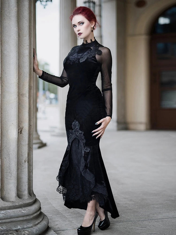 Mall Goth High Waist Ruffle Fishtail Half Women Slim Fold Elastic Wrapped Hip Sweet Skirt Main image