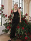 Lace Patchwork Strappy  Backless See Through Sleeveless Spaghetti Strap Party Dress