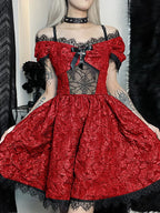 Mini Party Aesthetic One Shoulder Strap  Lace Cutouts Elegant A-Line High Waist Prom Y2K Grunge Clubwear Dress