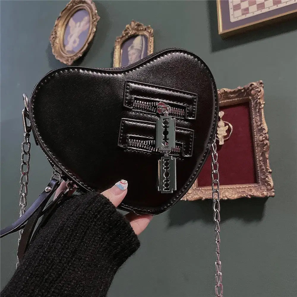 Gothic Heart Y2k Grunge High Street PU Leather Harajuku Aesthetic Bag Main image